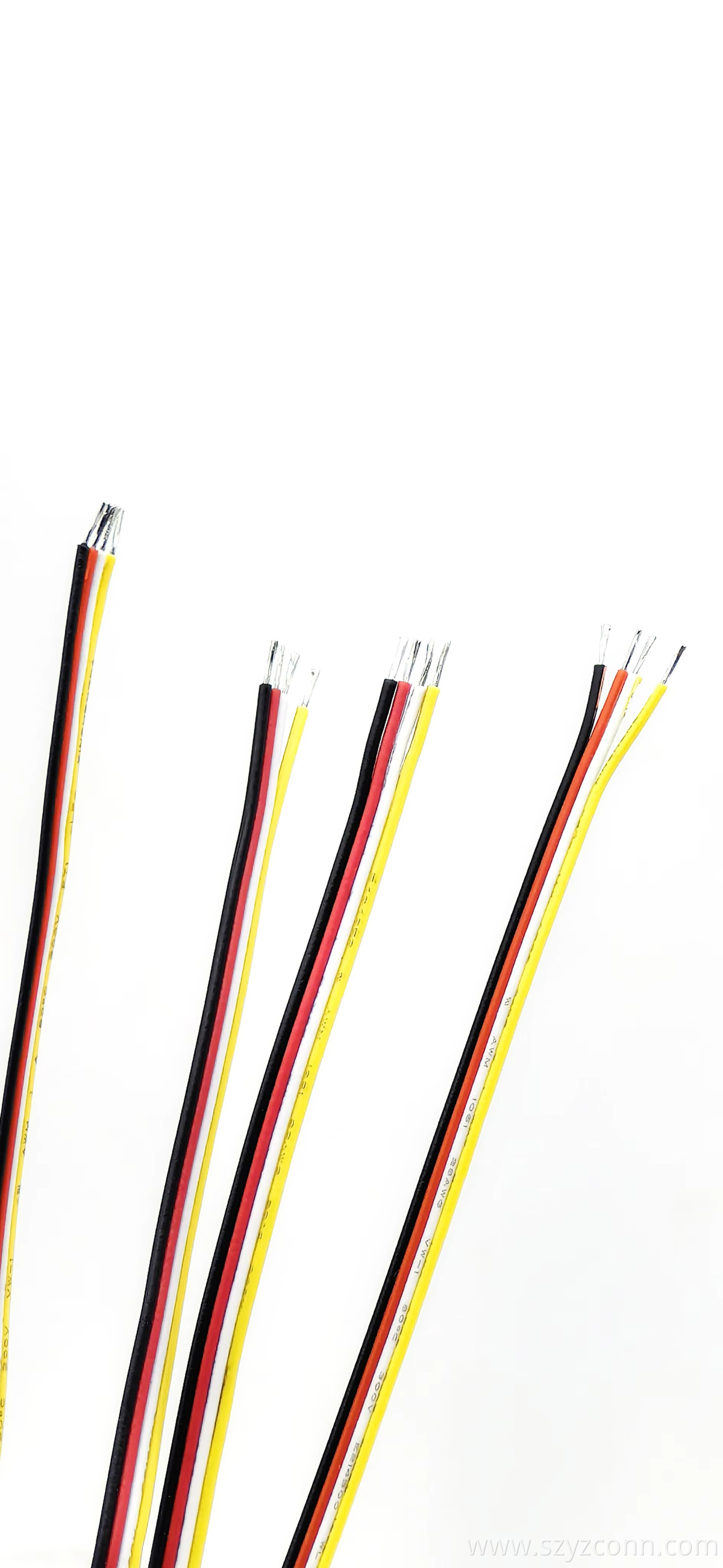 Cable:Twisted Wire (Yellow/White/Red/Black), Total Length 160mm, Tinned Cable:Twisted Wire (Yellow/White/Red/Black), Total Length 160mm, Tinned